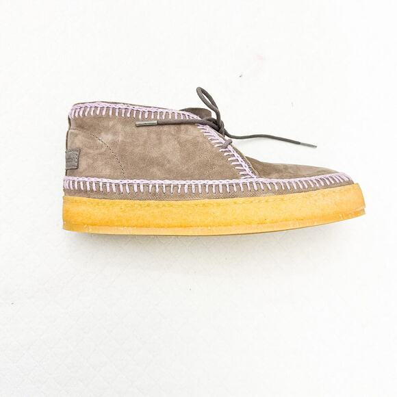 Anthropologie Laidback London Crochet Mocassin Suede Accented Booties Size 38 - Picture 6 of 8